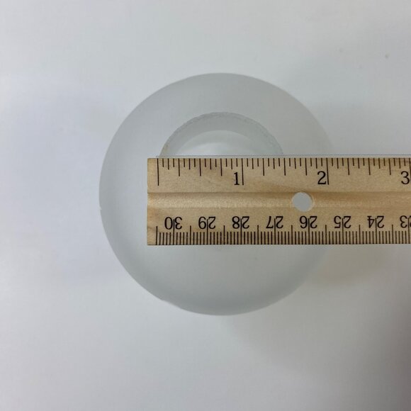 4 Vintage Frosted Glass Lamp Shades Etched Grapevine Design Ruffled Edge - Picture 14 of 14